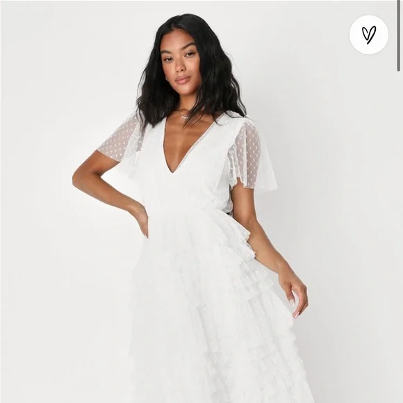 knee length dresses for ladies Ulla Johnson Sylvaine Flutter Sleeve Midi Dress in Cowrie main image 1